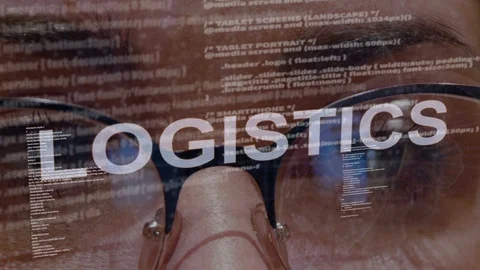 Logistics text on female software developer Stock Footage 107514351