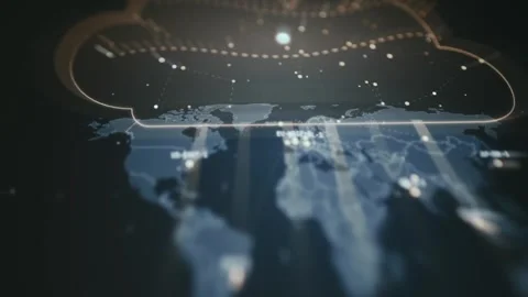Logistics Tracking Interface Dark Technology with moving graphs 스톡 동영상 337870506