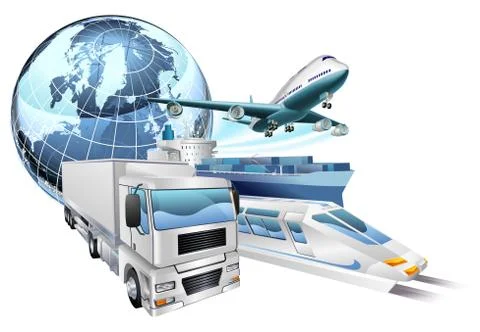 Logistics transport globe concept イラスト素材