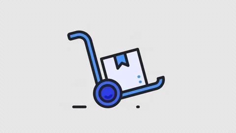 Logistics Trolley Animated Icon. Alpha Channel 4K Resolution 库存影片 290156744
