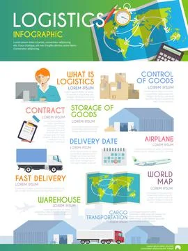 Logistics vector infographic Stock Illustration