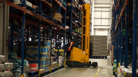 Logistics Warehouse Forklift Activity 2 Stock Footage 39241963
