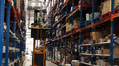 Logistics Warehouse Forklift Activity Stock Footage 39241984