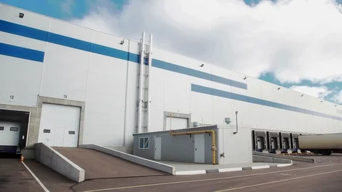 Logistics warehouse with gates for loading Stock Footage 91005865