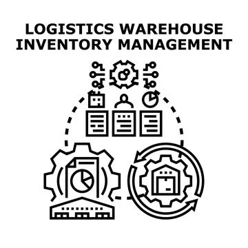 Logistics warehouse inventory management system process concept Stock Illustration