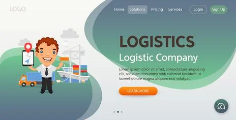 Logistics Website Template Stock Illustration