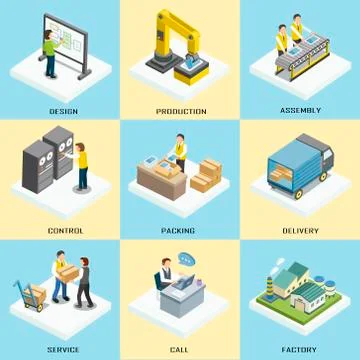 Logistics working process Illustrazione stock