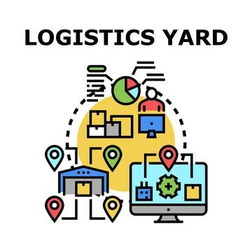 Logistics yard and supply chain management concept Stock Illustration