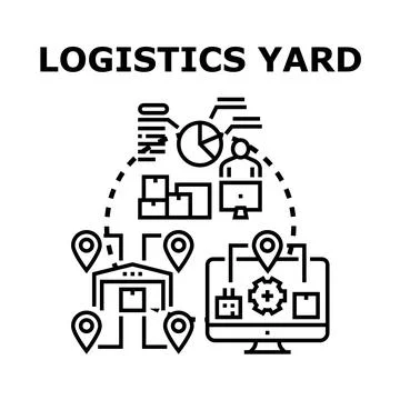 Logistics yard and supply chain management concept Stock Illustration