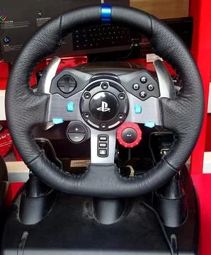 Logitech G29 Driving Force Racing Wheel Playstation PS5 PS4 PS3 Stock Photos