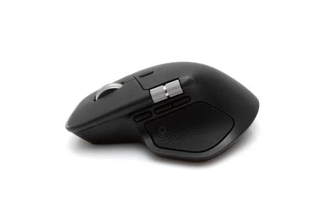 Logitech MX Master 4 Wireless Mouse Dark Close-Up Isolated White Background Stock Photos