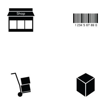 Logitstice icon set Stock Illustration