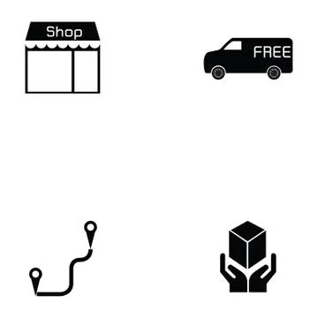 Logitstice icon set Stock Illustration