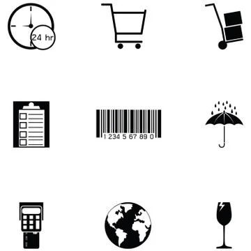 Logitstice icon set Stock Illustration