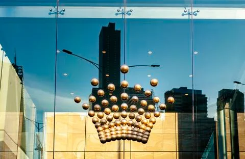 Logo in 3-D of Crown Melbourne casino Stock Photos