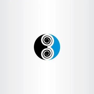 Logo 3 three number vector symbol icon blue black Illustrazione stock