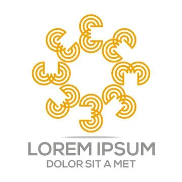 Logo Abstract Circle Three Infinity Corporation Concept Stock Illustration