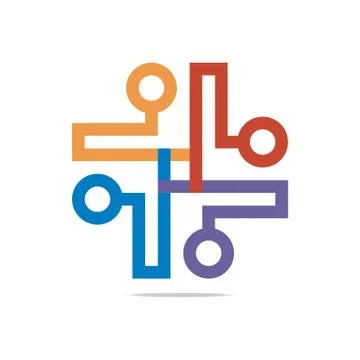 Logo abstract connection circle square element vector Stock-Illustration