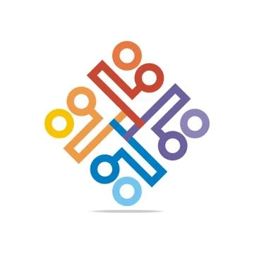 Logo abstract connection circle square element vector Illustrazione stock