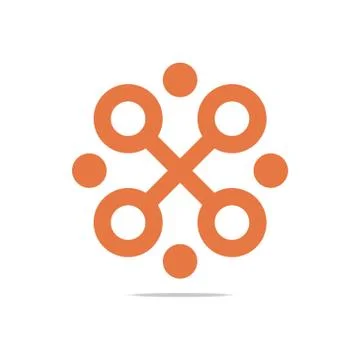 Logo abstract connection circle square element vector Stock Illustration