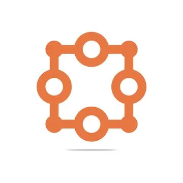 Logo abstract connection circle square element vector Stock Illustration