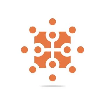 Logo abstract connection circle square element vector Stock Illustration