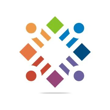 Logo abstract connection circle square element vector Stock Illustration