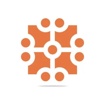Logo abstract connection circle square element vector Stock Illustration