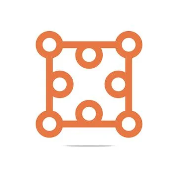 Logo abstract connection circle square element vector Stock Illustration