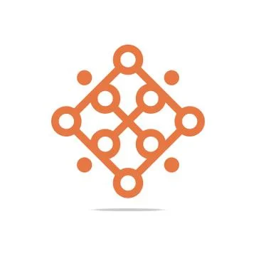 Logo abstract connection circle square element vector Stock Illustration