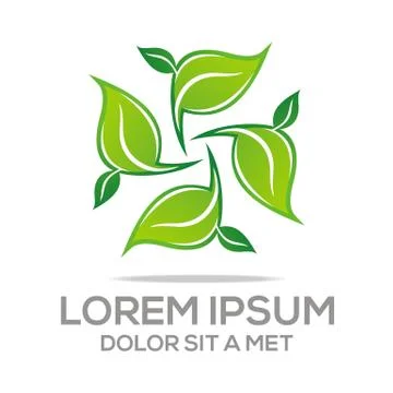 Logo abstract eco leaf icon natural vector Stock Illustration