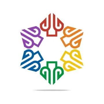 Logo Abstract Letter G Love Combination Design Element Symbol Icon Stock Illustration