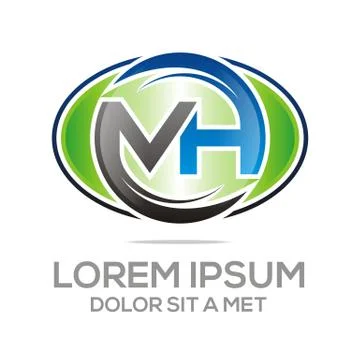 Logo Abstract Letter M Combination A Vector Circle Stock Illustration
