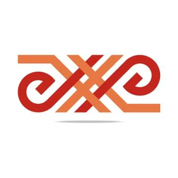Logo Abstract Letter N Combination Design Element Symbol Icon Stock Illustration