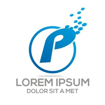 Logo Abstract Letter P Vector Circle Design Illustrazione stock