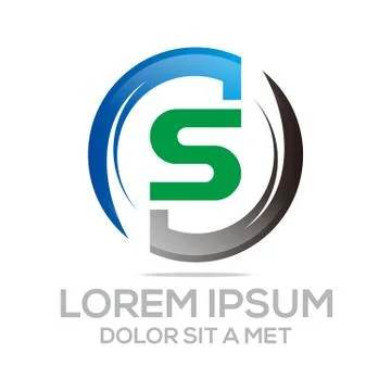 Logo Abstract Letter S Circle Vector Stock Illustration