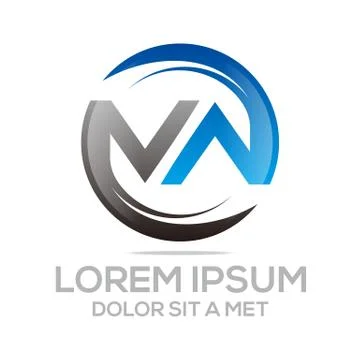 Logo Abstract Letter V Combination A Circle Vector Stock Illustration