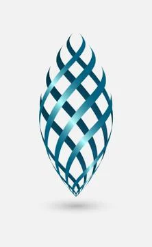 Logo abstract shape wave blue color Stock Illustration