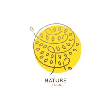 Logo abstract tree yellow Stock Illustration