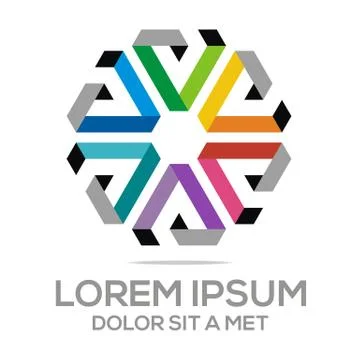 Logo Abstract Triangle Hexagon Vector Stock Illustration