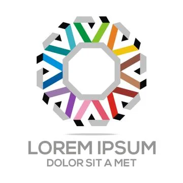 Logo Abstract Triangle Hexagon Vector Stock Illustration