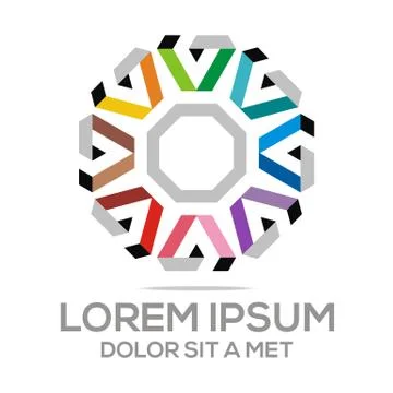 Logo Abstract Triangle Hexagon Vector Stock Illustration