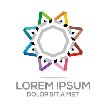 Logo Abstract Triangle Hexagon Vector Stock Illustration