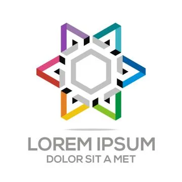 Logo Abstract Triangle Hexagon Vector Stock Illustration