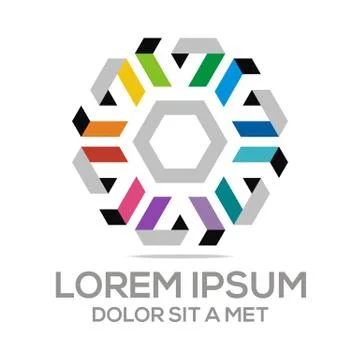 Logo Abstract Triangle Hexagon Vector Stock Illustration