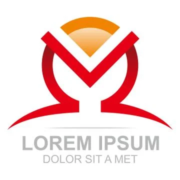 Logo Abstract Vector Letter M Circle Symbol Design Icons Stock Illustration