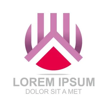 Logo Abstract Vector Letter W Circle Symbol Design Icons Illustrazione stock