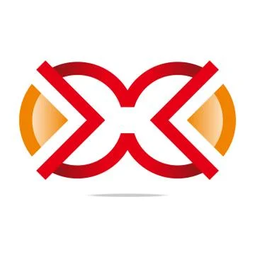 Logo Abstract Vector Letter X Circle Symbol Design Icons Illustrazione stock