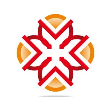 Logo Abstract Vector Letter X Circle Symbol Design Icons Stock Illustration