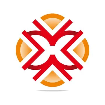 Logo Abstract Vector Letter X Circle Symbol Design Icons Stock Illustration